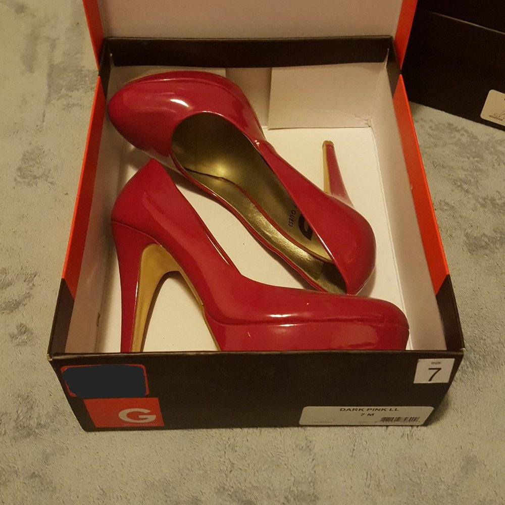Guess Winna Women's Size 7 Dark Pink Platform Stiletto Pumps